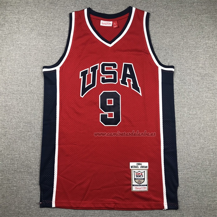 Camiseta USA 1984 Michael Jordan NO 9 Rojo